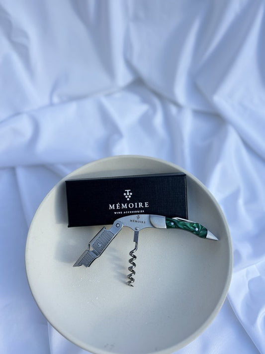Couteau Sommelier Résine - Green &amp; Stainless Steel