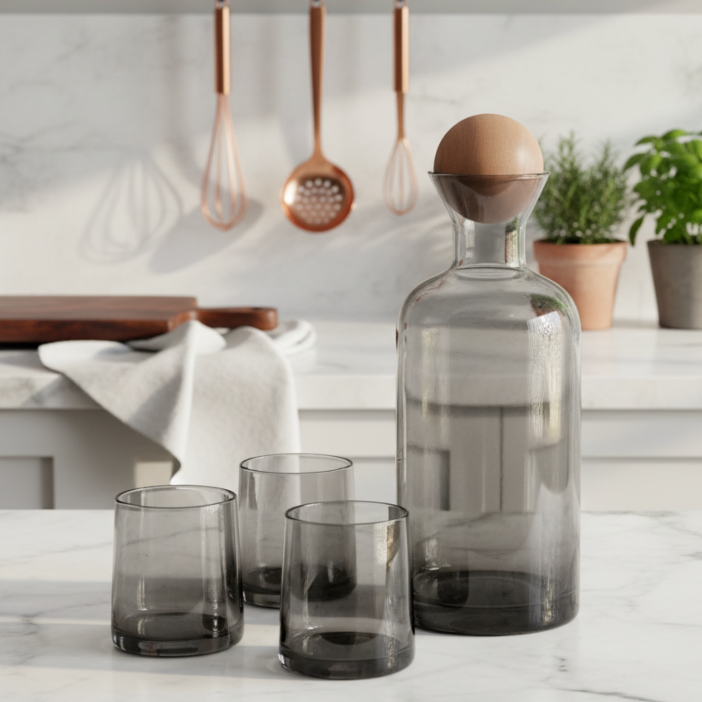 Acqua di Fumo - Carafe d'eau avec quatre verres